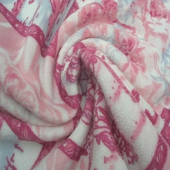 Skin - Friendly Velboa Fur Fabric Beautful Printed  For Bedding